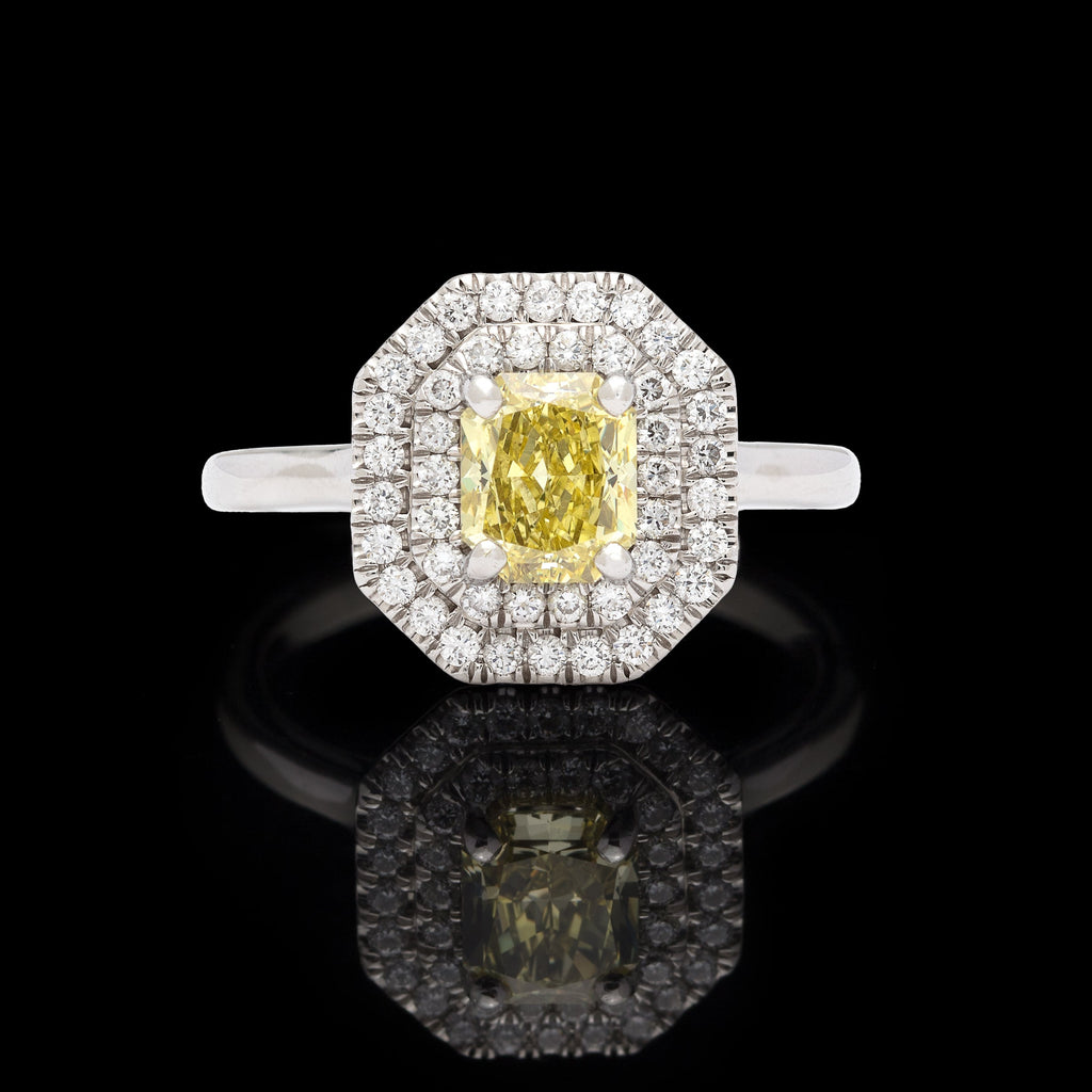 GIA 1.01-ct Natural Fancy Intense Yellow Diamond Ring