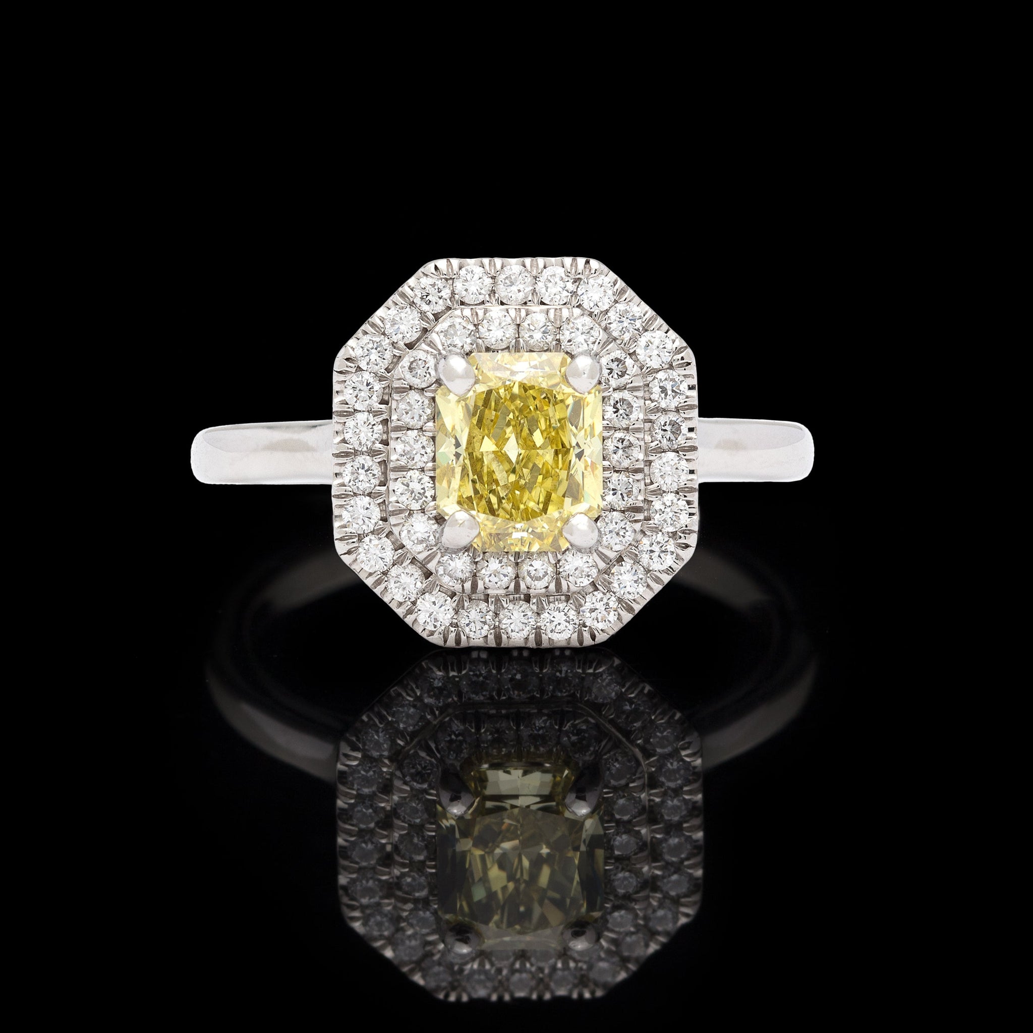 GIA 1.01-ct Natural Fancy Intense Yellow Diamond Ring VVS1 