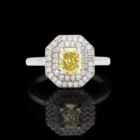 GIA 1.01-ct Natural Fancy Intense Yellow Diamond Ring
