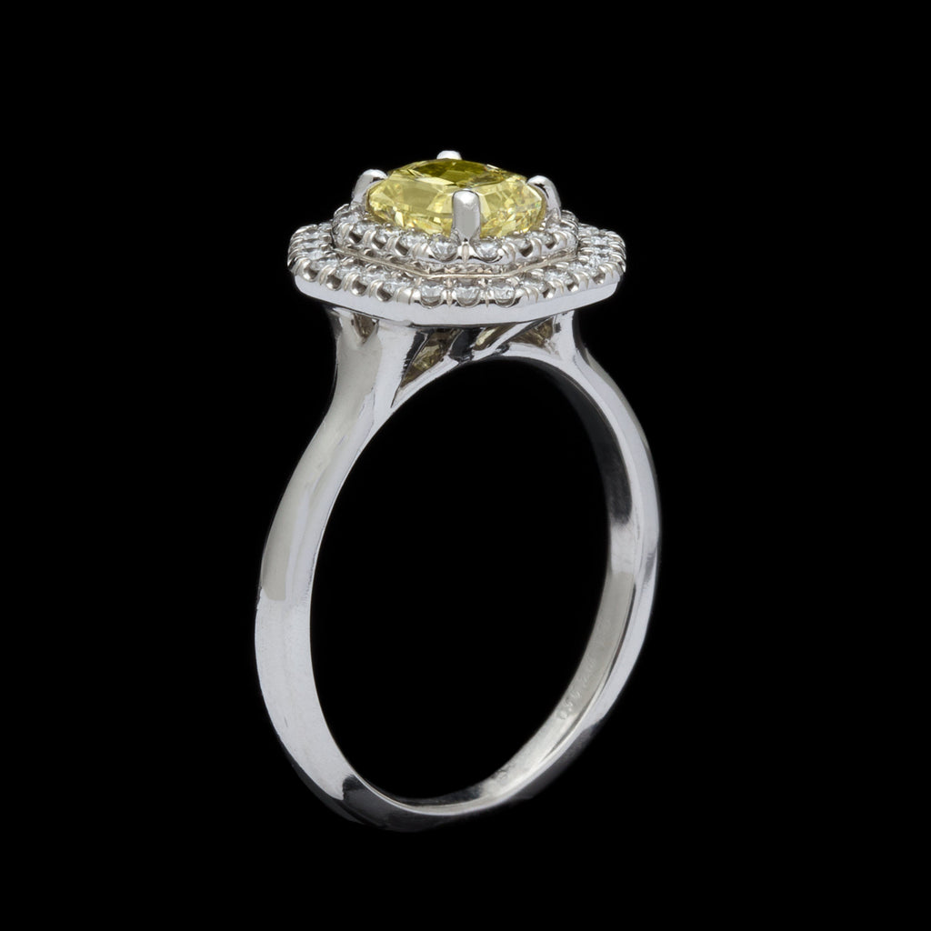 GIA 1.01-ct Natural Fancy Intense Yellow Diamond Ring