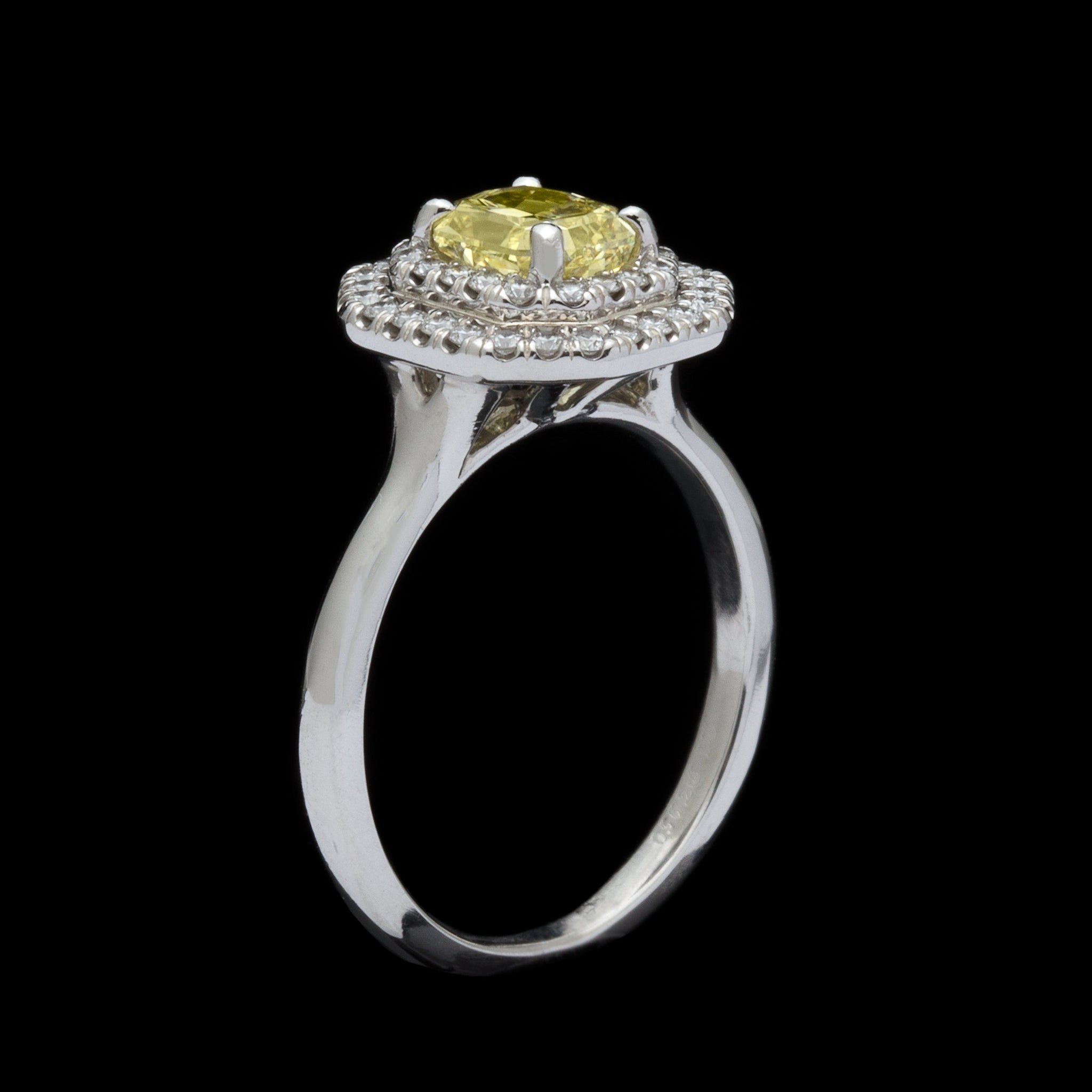 GIA 1.01-ct Natural Fancy Intense Yellow Diamond Ring VVS1 