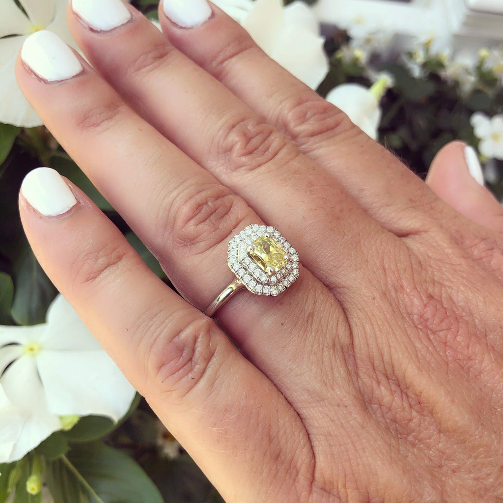 GIA 1.01-ct Natural Fancy Intense Yellow Diamond Ring