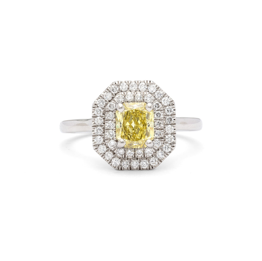 GIA 1.01-ct Natural Fancy Intense Yellow Diamond Ring