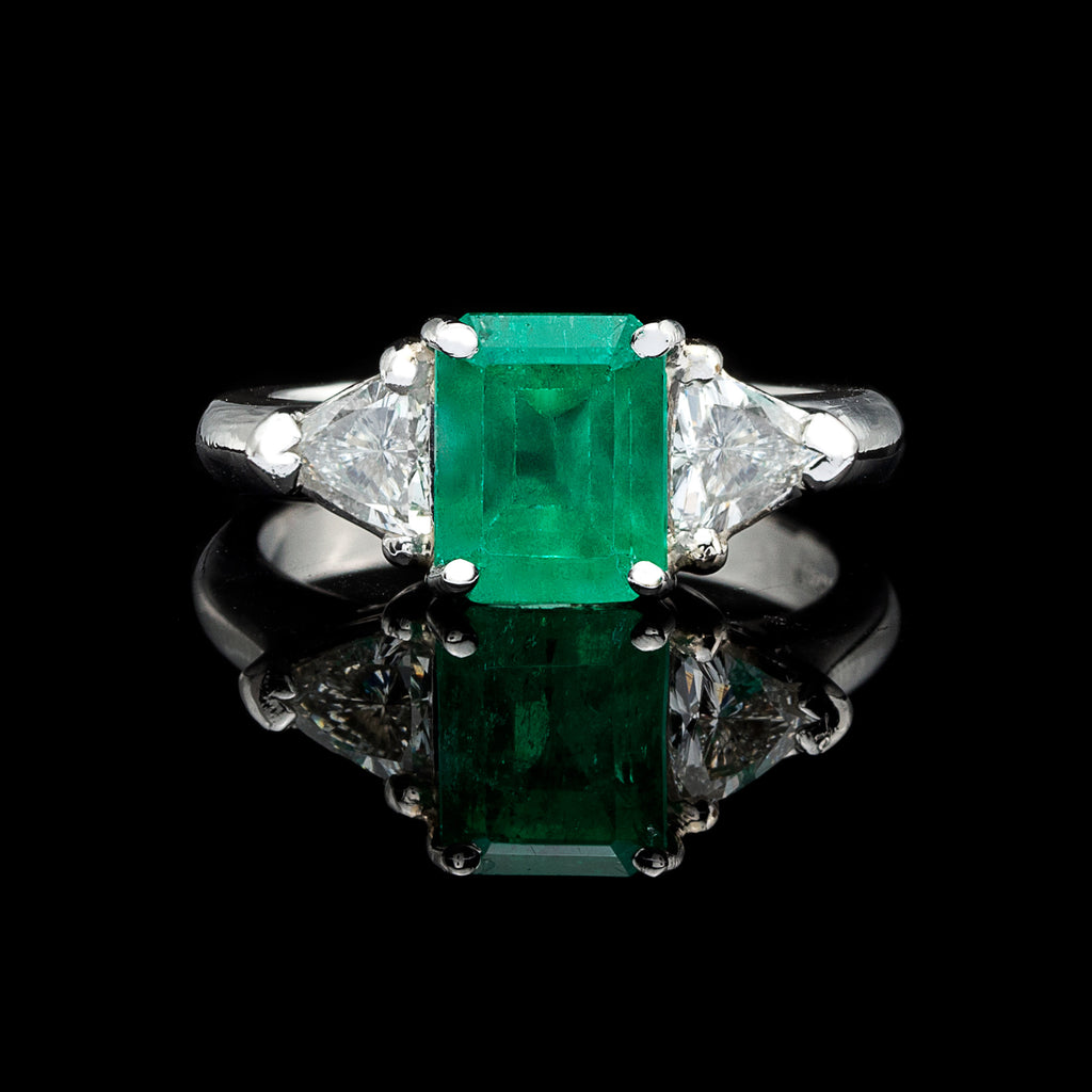 2.21-ct. Emerald & Diamond Platinum Ring