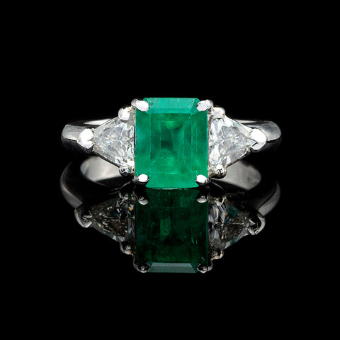 2.21-ct. Emerald & Diamond Platinum Ring