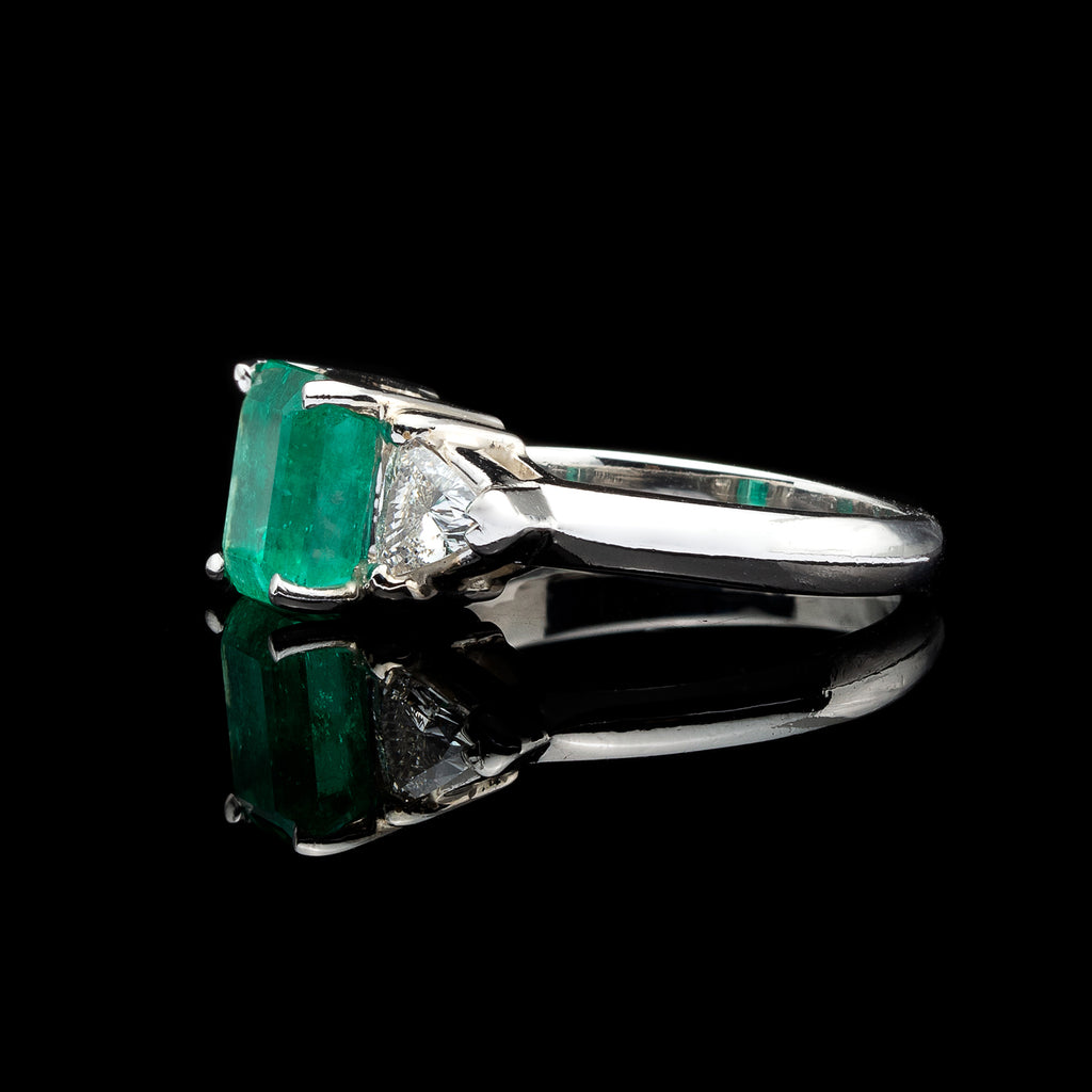 2.21-ct. Emerald & Diamond Platinum Ring