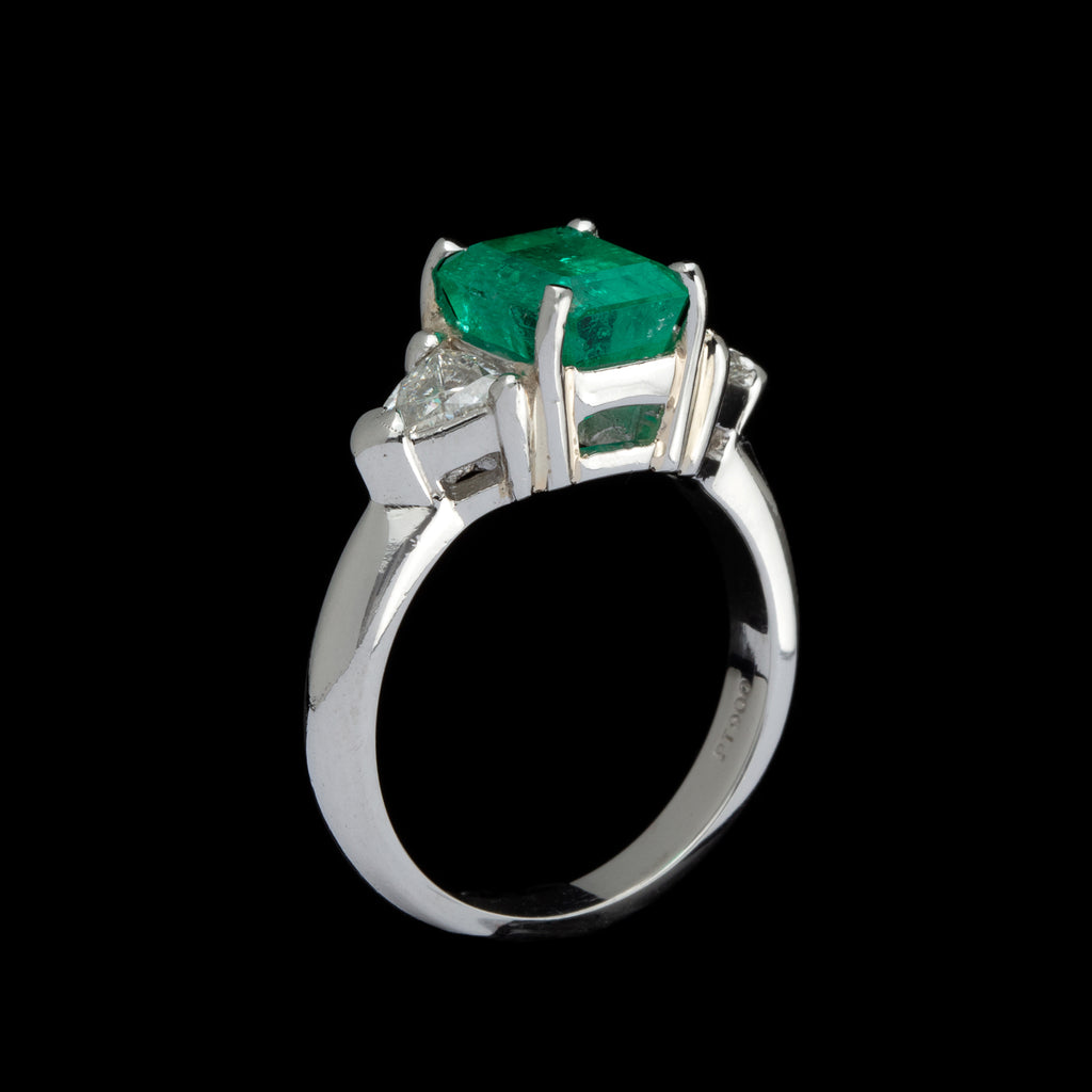 2.21-ct. Emerald & Diamond Platinum Ring