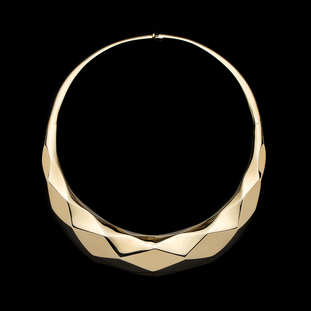 Geometric 14k Gold Collar Necklace