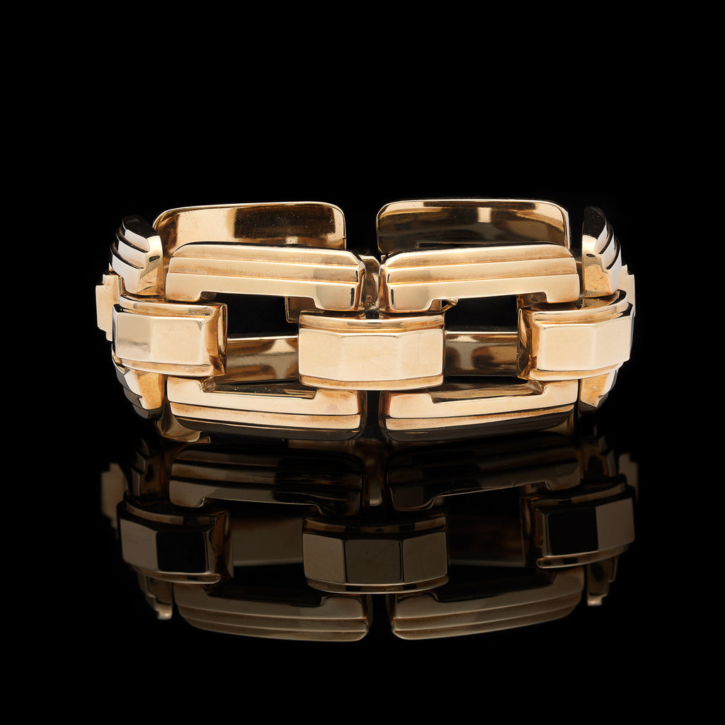 Retro Yellow Gold Link Bracelet