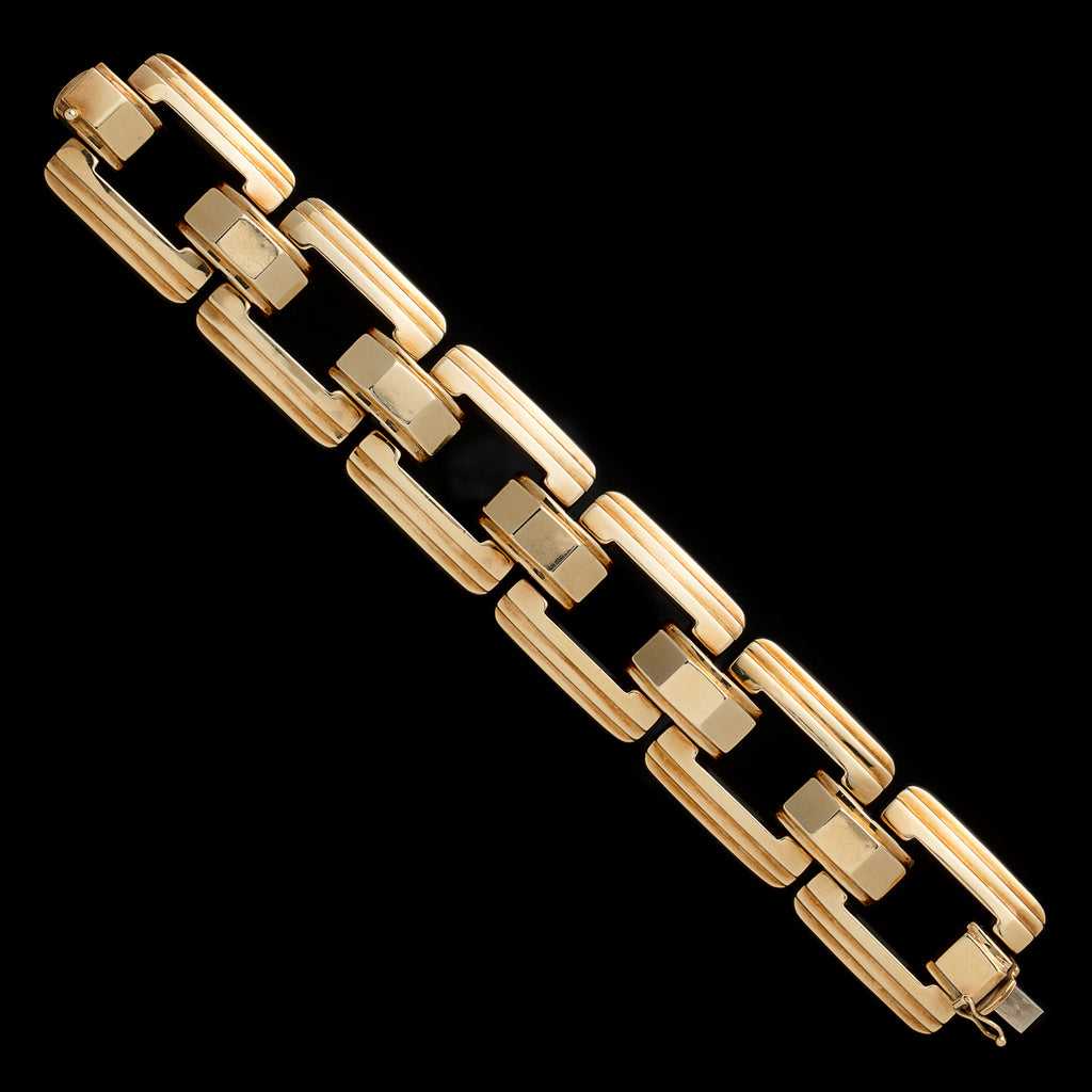 Retro Yellow Gold Link Bracelet