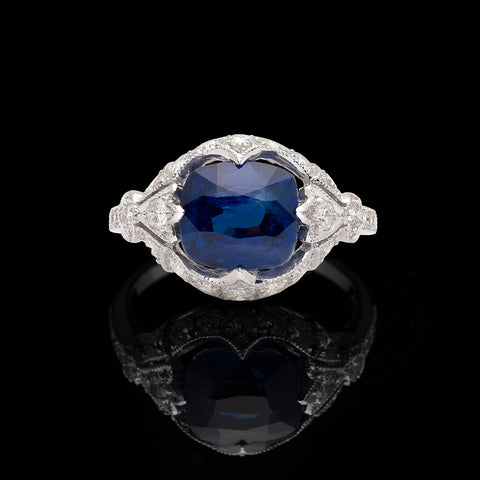 Ceylon Sapphire & Diamond Ring