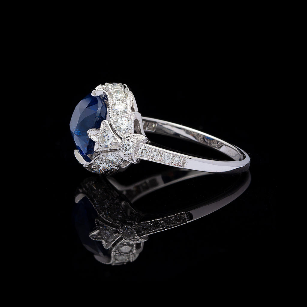 Ceylon Sapphire & Diamond Ring