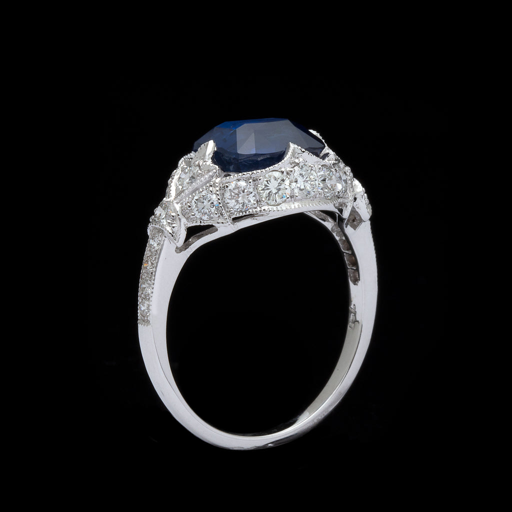 Ceylon Sapphire & Diamond Ring