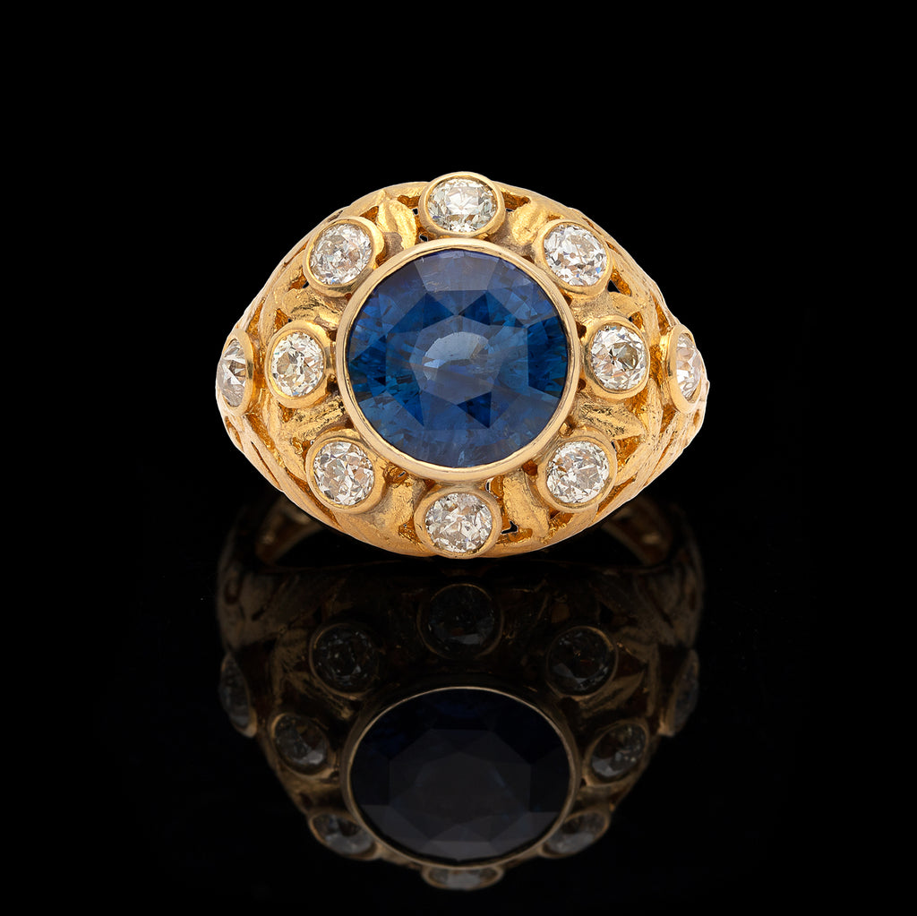 Ceylon Sapphire & Diamond Ring