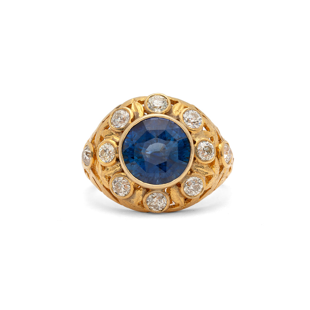 Ceylon Sapphire & Diamond Ring