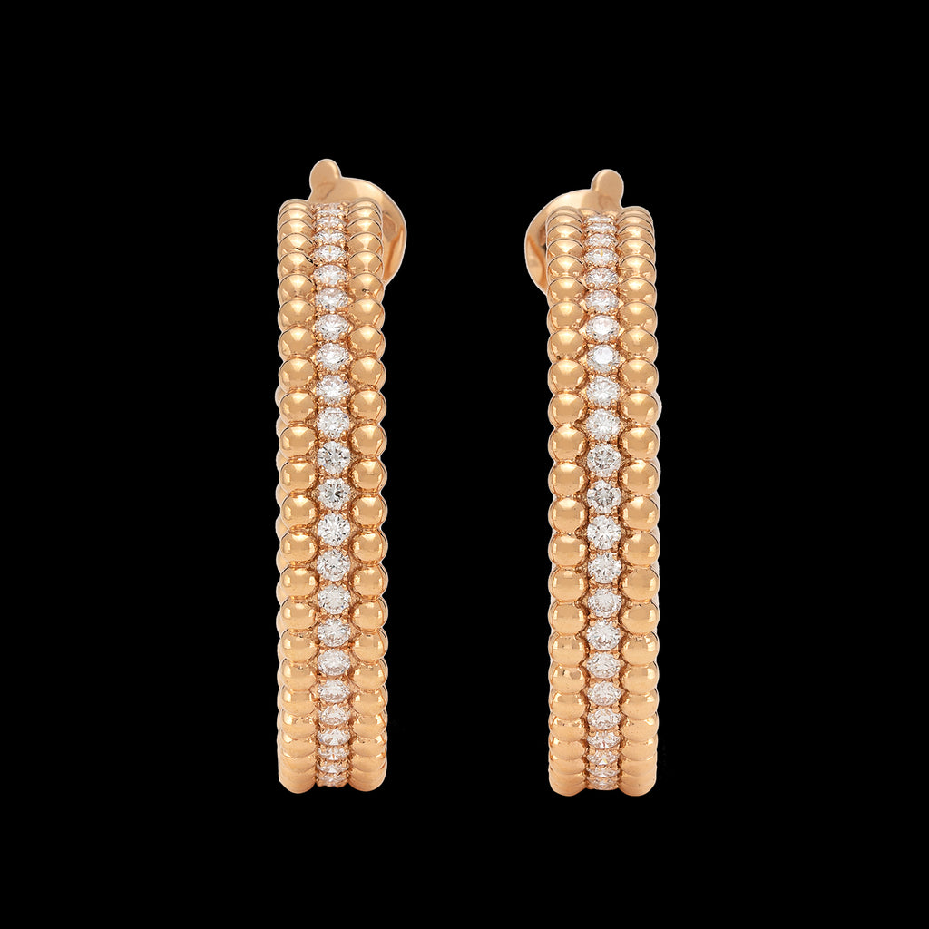 Van Cleef & Arpels Perlee Diamond Hoop Earrings