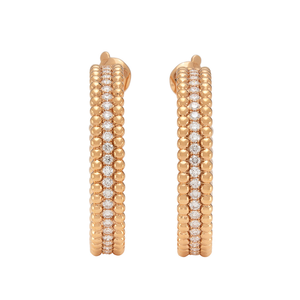 Van Cleef & Arpels Perlee Diamond Hoop Earrings