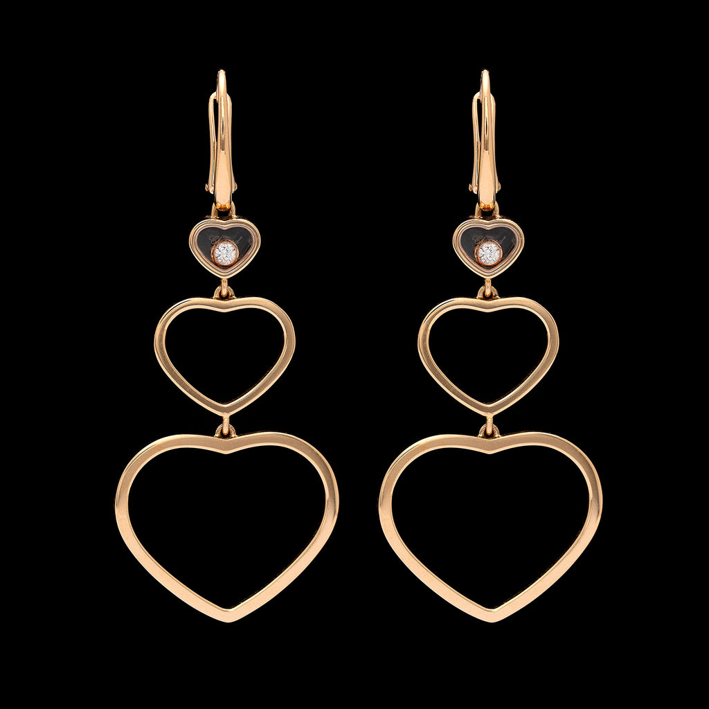 Chopard Happy Diamonds 18k Rose Gold Earrings