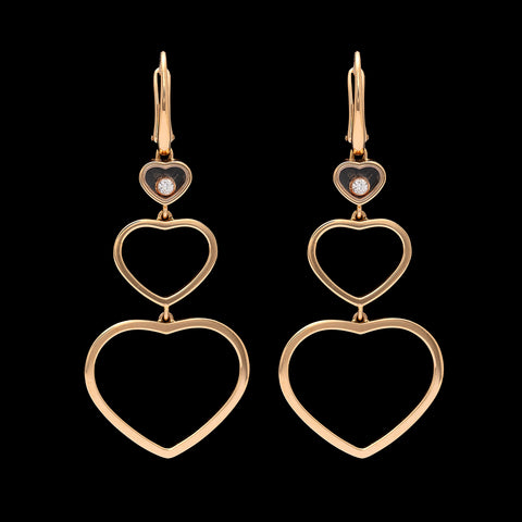 Chopard Happy Diamonds 18k Rose Gold Earrings