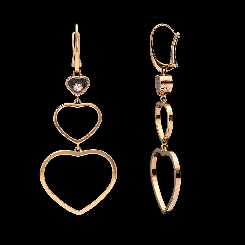 Chopard Happy Diamonds 18k Rose Gold Earrings