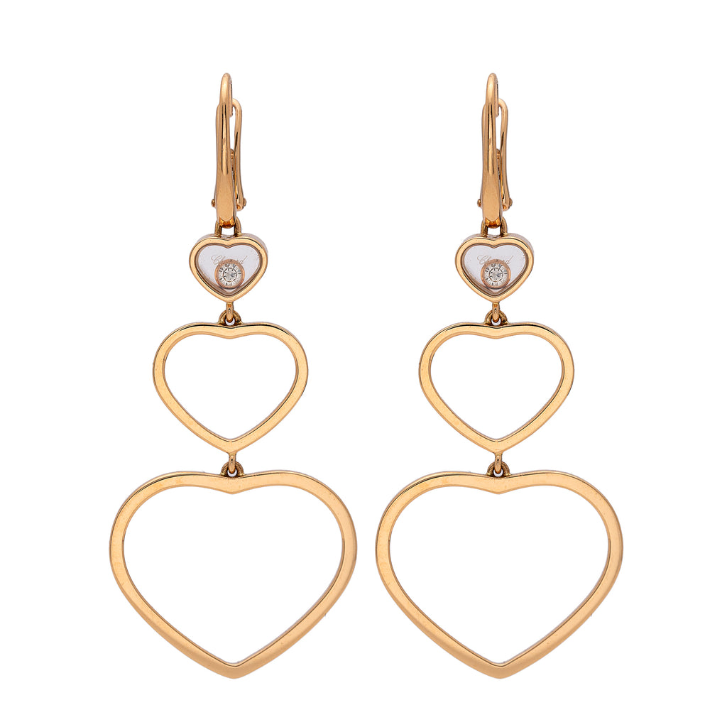 Chopard Happy Diamonds 18k Rose Gold Earrings