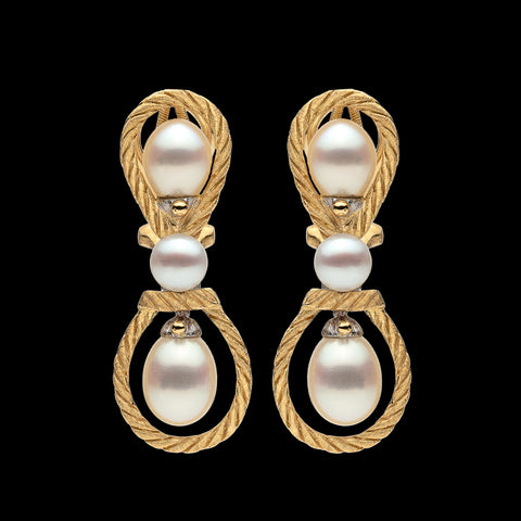 Buccellati Cultured Pearl & 18k Gold Earrings