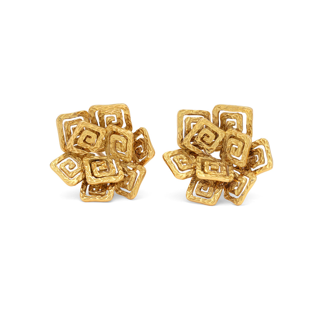 Pomellato 18k Gold Greek Key Ear Clips