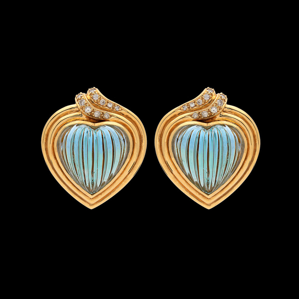 Carrera y Carrera Aquamarine & Diamond Earrings