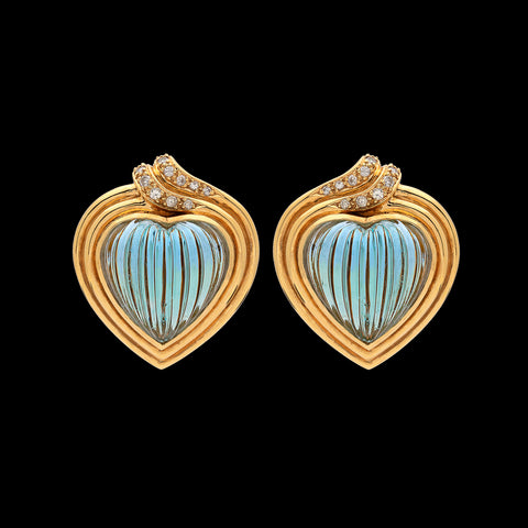 Carrera y Carrera Aquamarine & Diamond Earrings