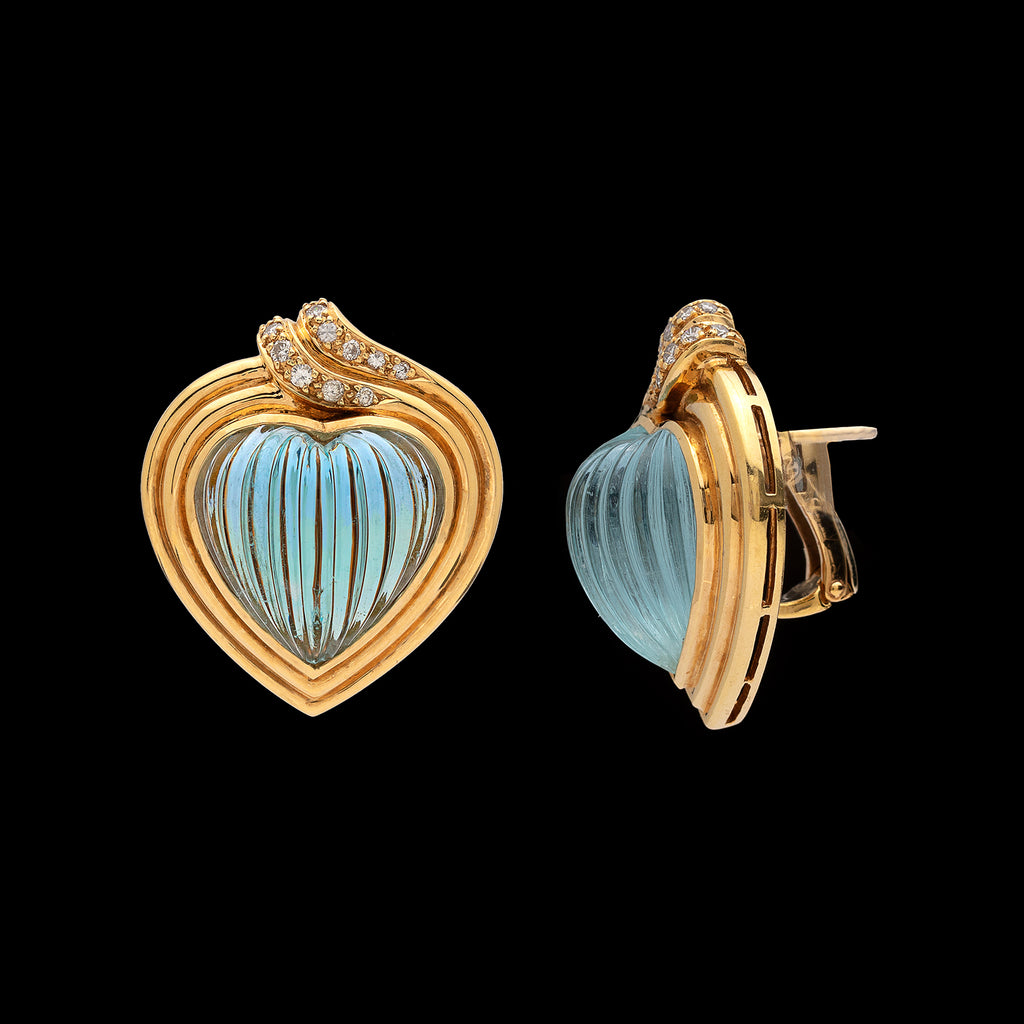 Carrera y Carrera Aquamarine & Diamond Earrings