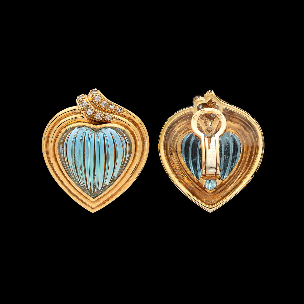 Carrera y Carrera Aquamarine & Diamond Earrings
