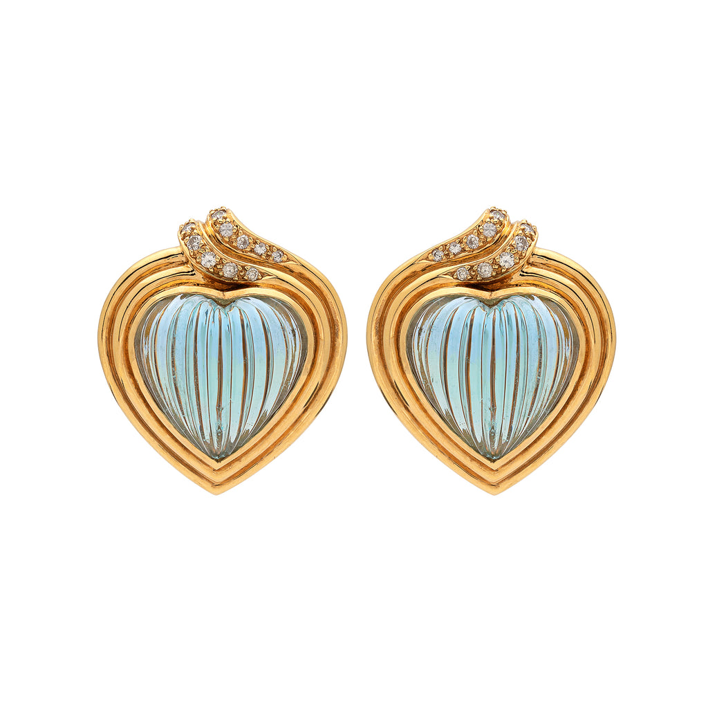 Carrera y Carrera Aquamarine & Diamond Earrings