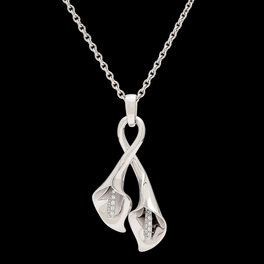 Asprey "Lily" Diamond & White Gold Pendant