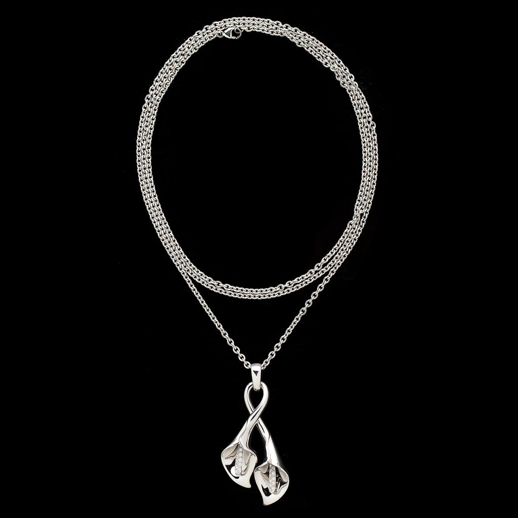 Asprey "Lily" Diamond & White Gold Pendant