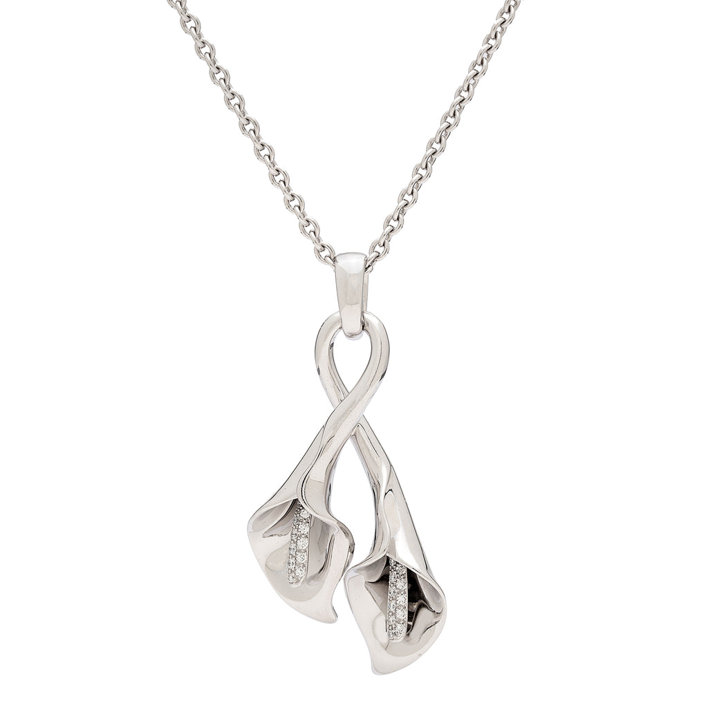Asprey "Lily" Diamond & White Gold Pendant