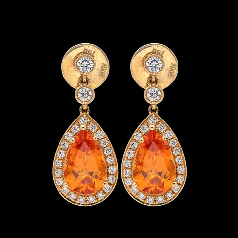Mandarin Garnet & Diamond Earrings