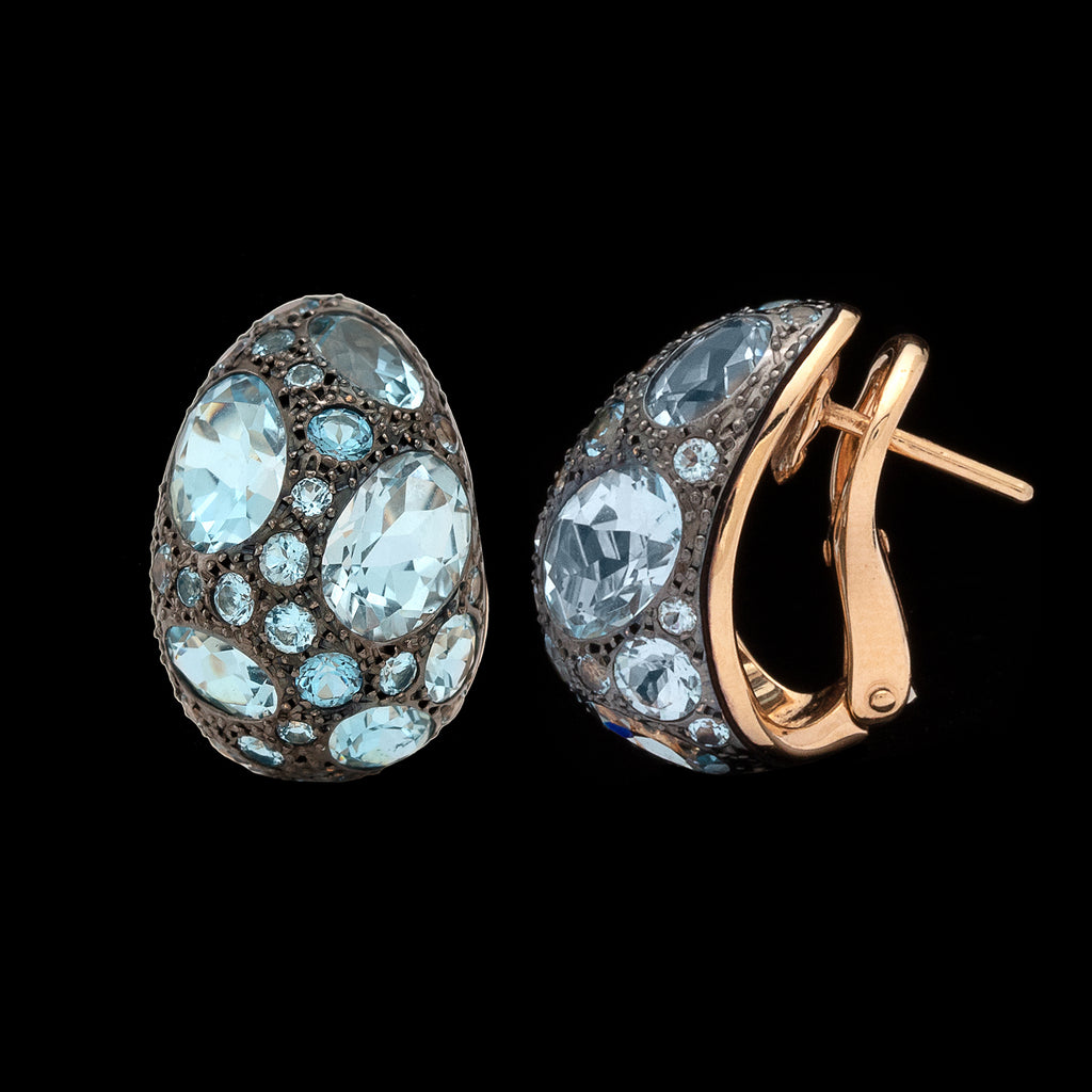 Pomellato 'Taboo' Blue Topaz & 18k Gold Earrings