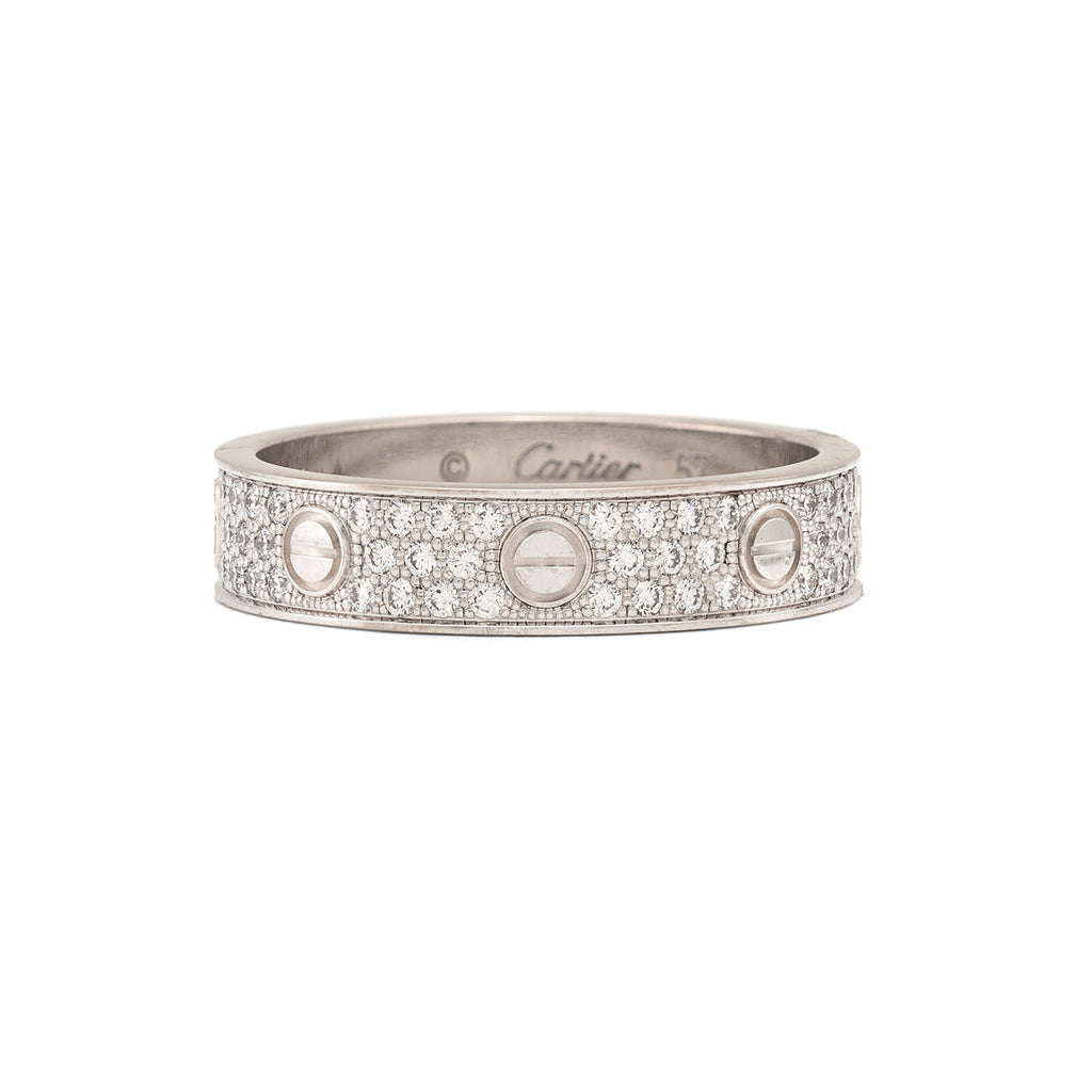Cartier Love Pave Diamond Ring 18k white gold - 66mint Fine Estate Jewelry