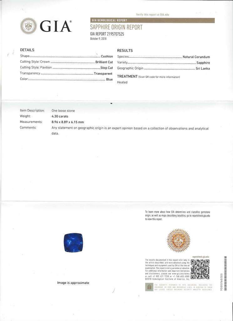 GIA 4.30-cts. Sri Lanka Sapphire & Diamond Ring