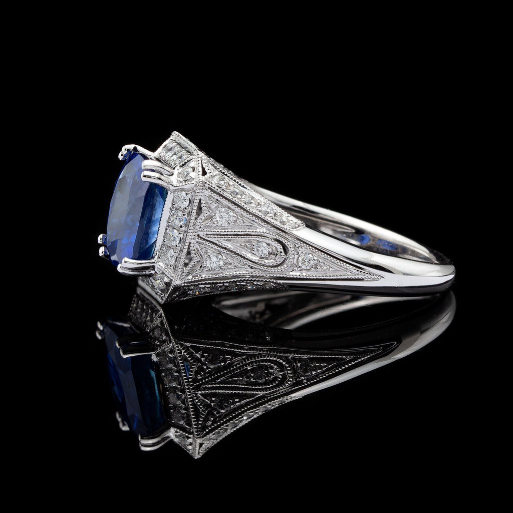 GIA 4.30-cts. Sri Lanka Sapphire & Diamond Ring