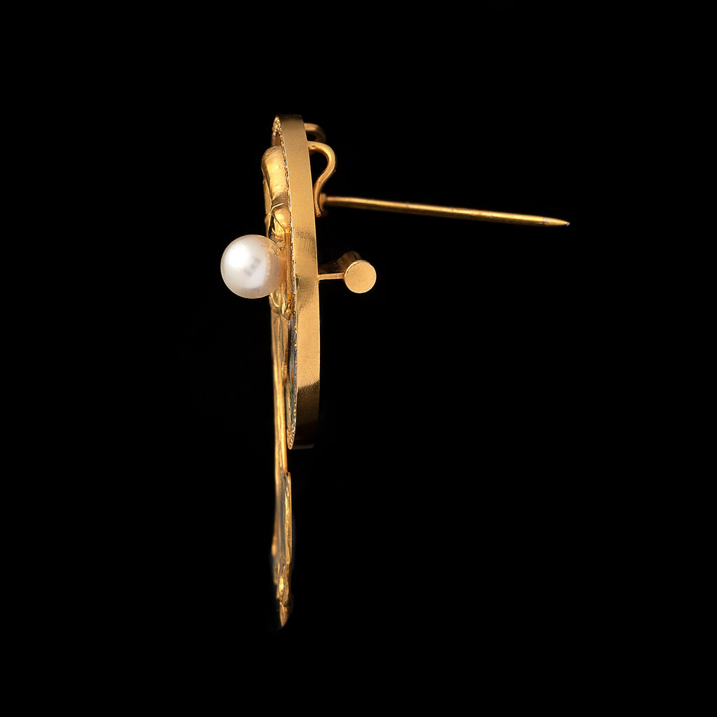 Plique-A-Jour Enamel & Diamond Brooch