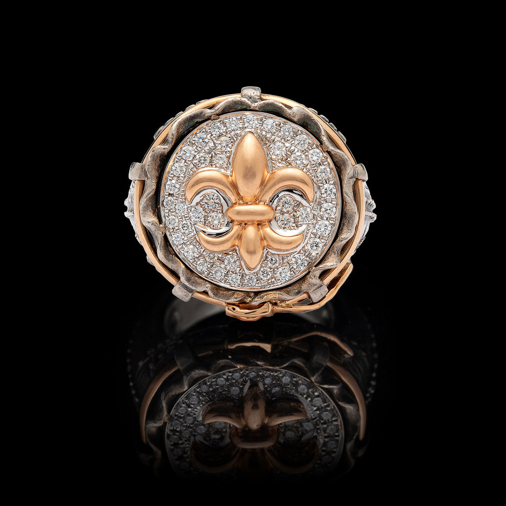Fleur-de-Lys Diamond "Jeans" Ring