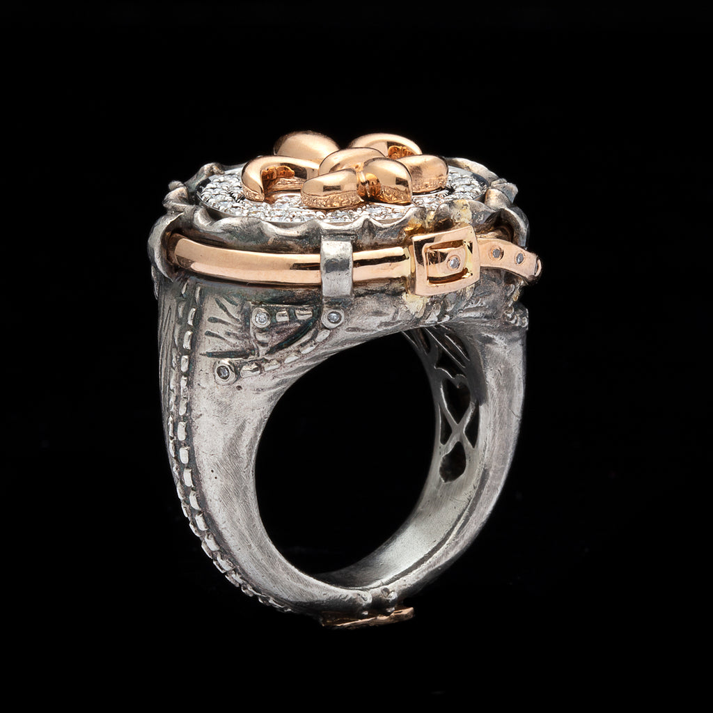 Fleur-de-Lys Diamond "Jeans" Ring