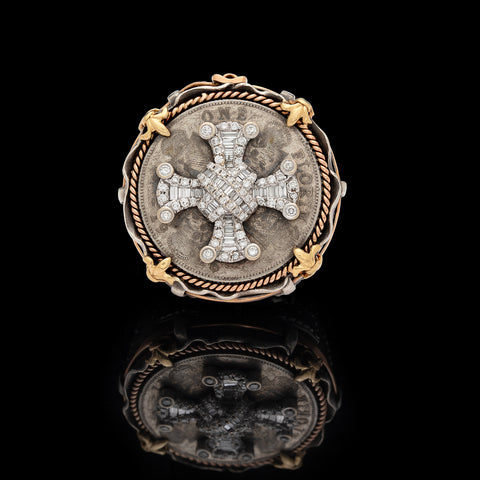 Diamond Maltese Cross "Jeans" Ring