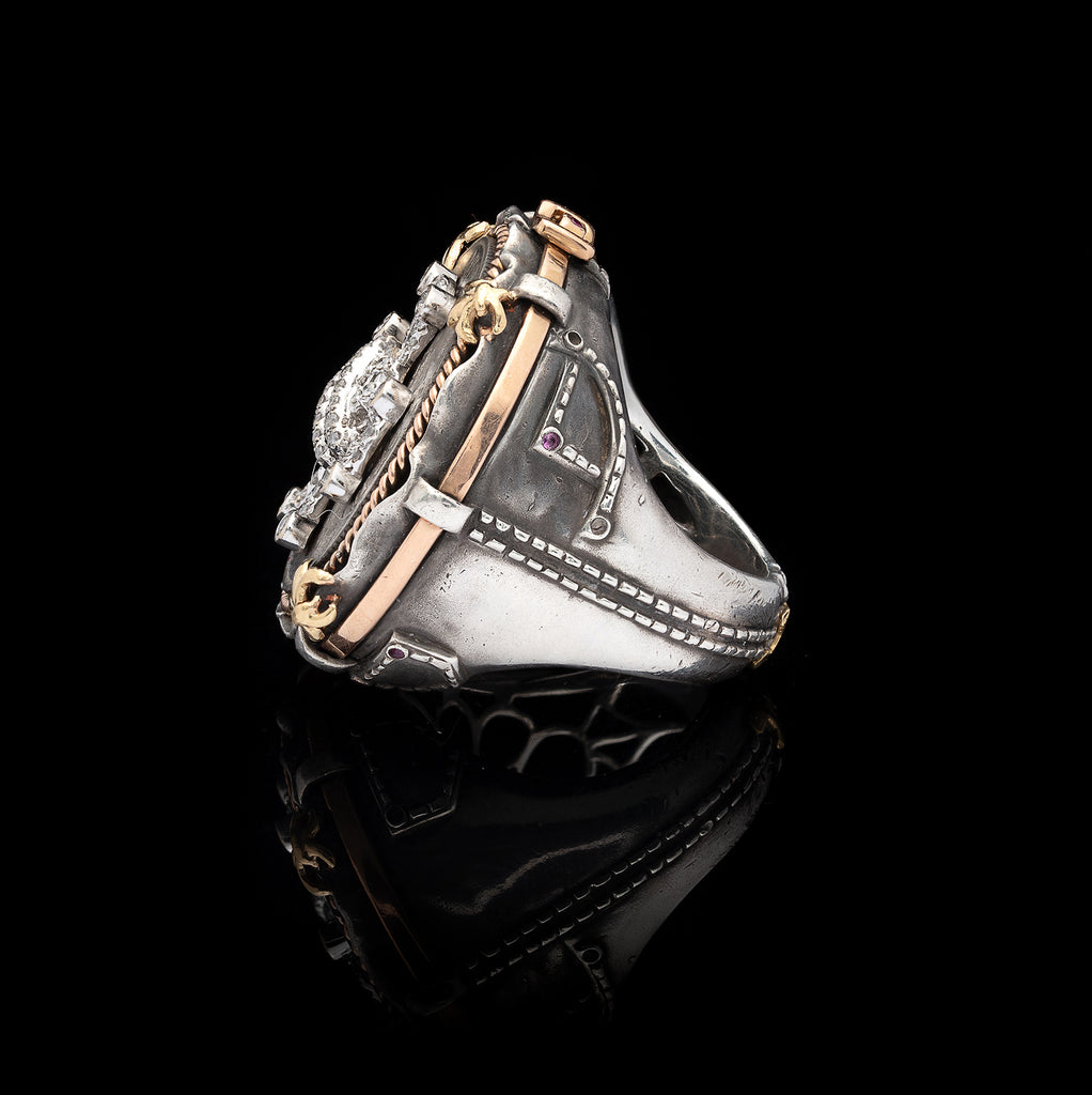 Diamond Maltese Cross "Jeans" Ring