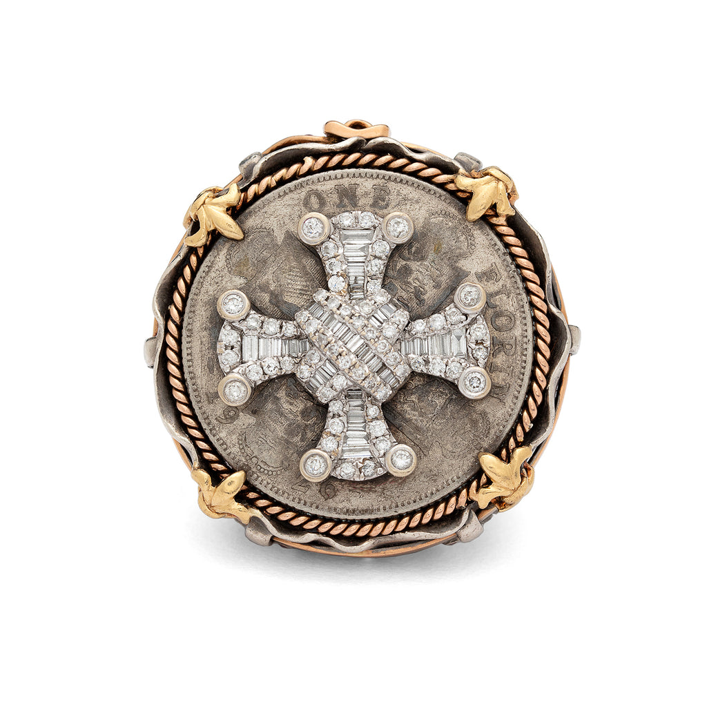 Diamond Maltese Cross "Jeans" Ring