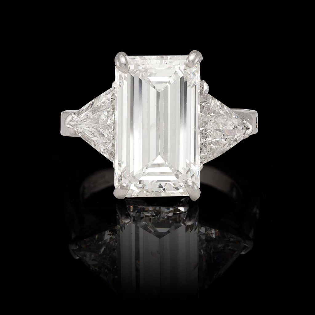 Stunning GIA 6.23-carat G/SI2 Emerald Cut Diamond Ring
