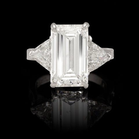 Stunning GIA 6.23-carat G/SI2 Emerald Cut Diamond Ring