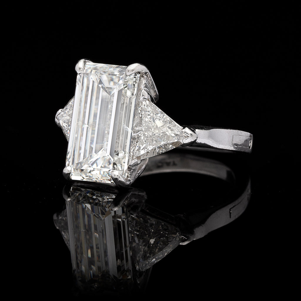 Stunning GIA 6.23-carat G/SI2 Emerald Cut Diamond Ring