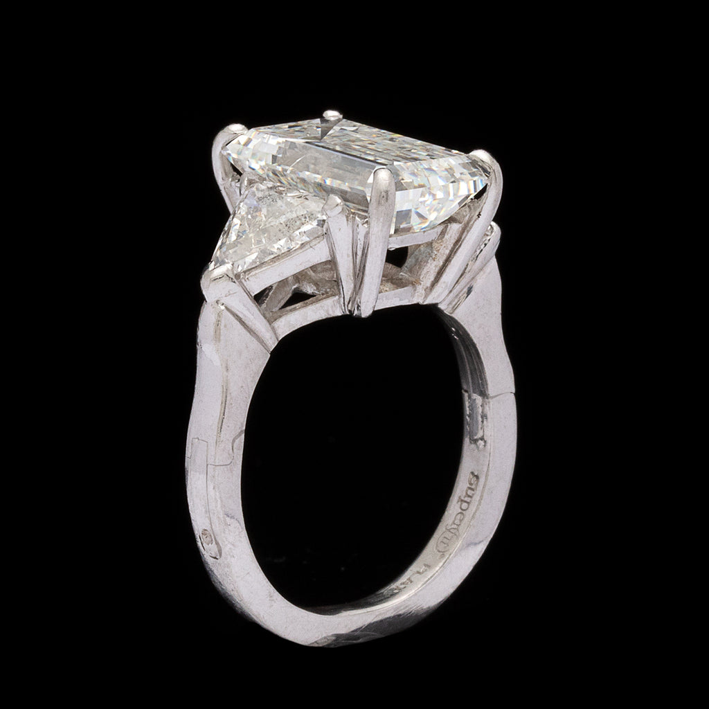 Stunning GIA 6.23-carat G/SI2 Emerald Cut Diamond Ring